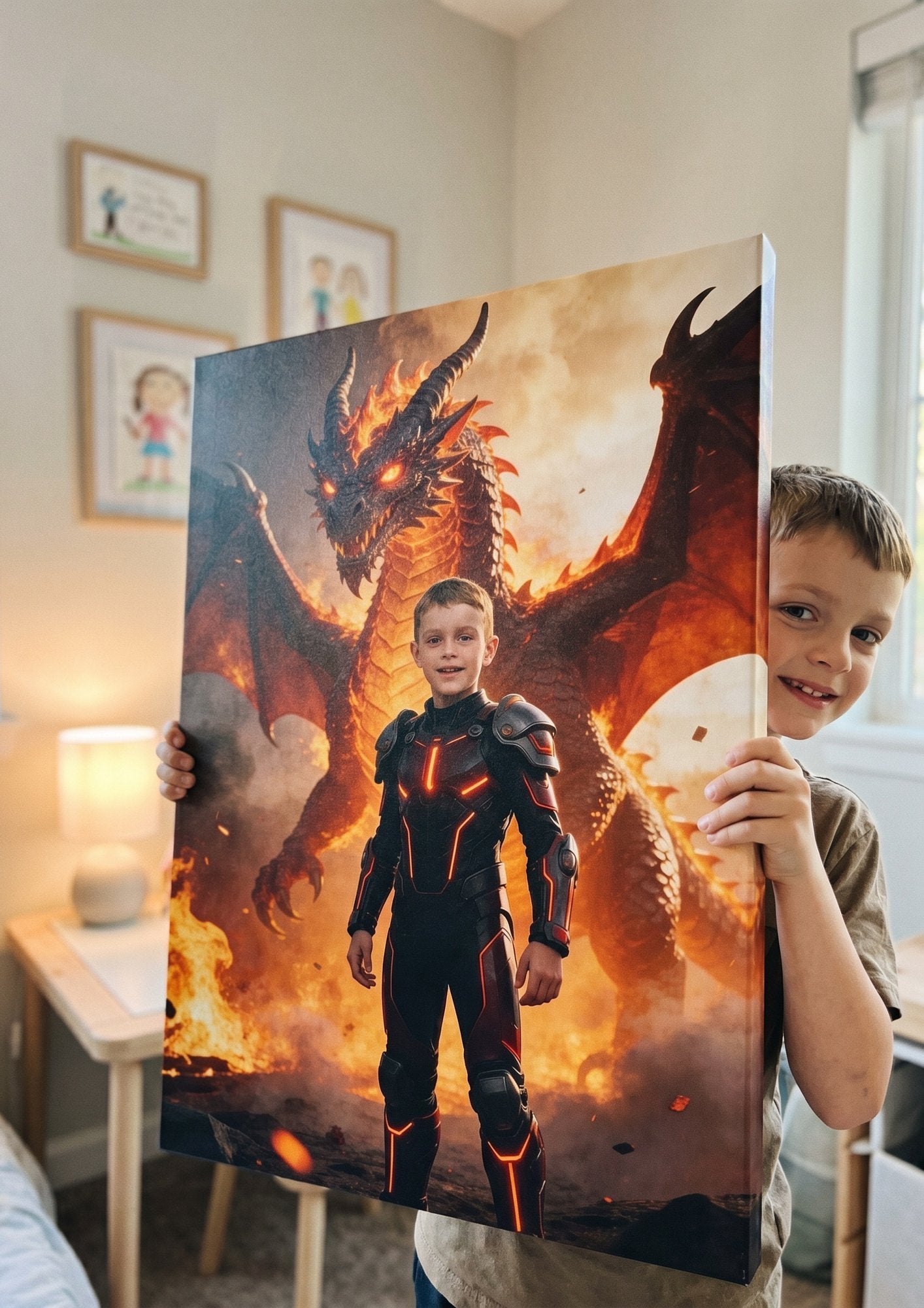 Cavaliere del drago di fuoco — mockup