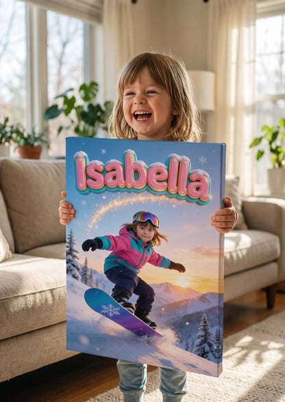 Ragazza snowboard — mockup